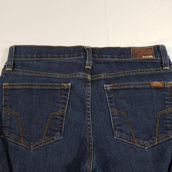 Fossil Skinny Mid-Rise Jeans Dark Wash Denim Womens Casual Stretch Jeans - Picture 7 of 8